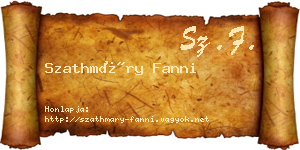 Szathmáry Fanni névjegykártya